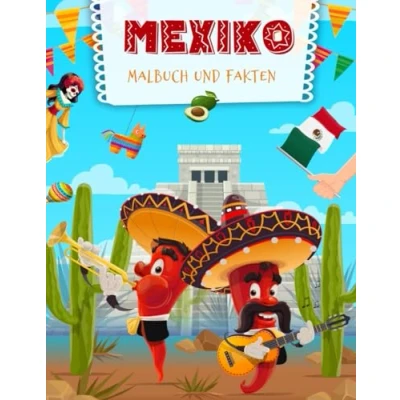 Abbildung von Mexiko Malbuch und Fakten: Interessante Fakten über für Kinder Ausmalbilder mit mexikanischen Feiertagen, Kultur Landschaften (Malbücher Kinder)