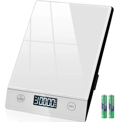 Abbildung von Küchenwaage Digital 10KG Küchenwaagen Glas Digitale Waage Elektronische Haushaltswaage zum Backen, Tara Funktion, Touch Taste, 1g Genaue, LCD Anzeige (Silber)