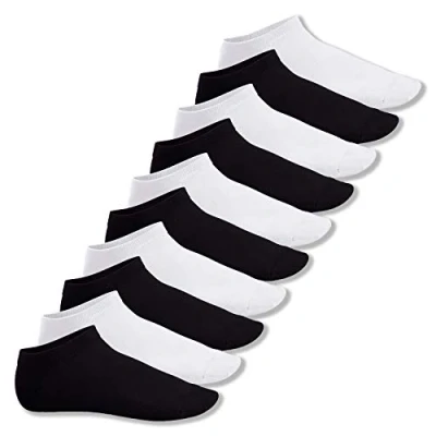 Abbildung von Footstar Herren &amp; Damen Sneaker Socken (10 Paar), Kurze Sportsocken aus Baumwolle Sneak It! Schwarz/Weiss Mix (5x Schwarz + 5x Weiss) 43 46