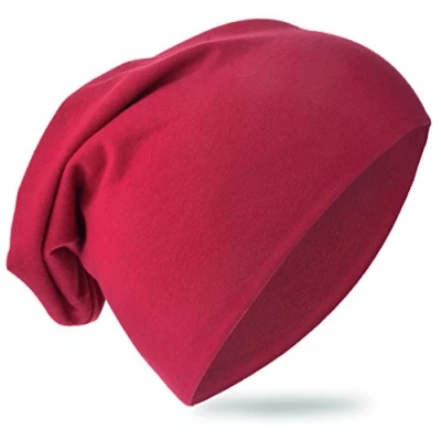 Abbildung von Miobo Kinder Slouch Beanie Mütze,Baumwolle,Unifarbe Weinrot 43