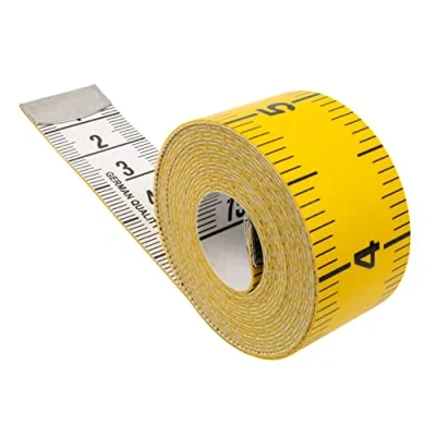 Abbildung von Schneidermaßband, 1 Stück, universal Maßband mit 150 CM Gesamtlänge, 2 in und INCH Skalierung, Ausmessung von Kleidung, Körper Fett, Rollmaßband, Rolle Messband Aufbewahrungsknopf
