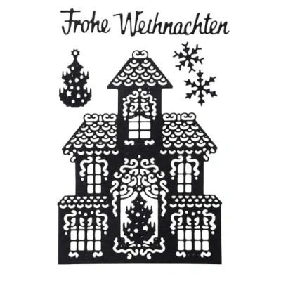 Abbildung von Ideen mit Herz Stanzschablonen Haus &amp; Frohe Weihnachten 6 Stück