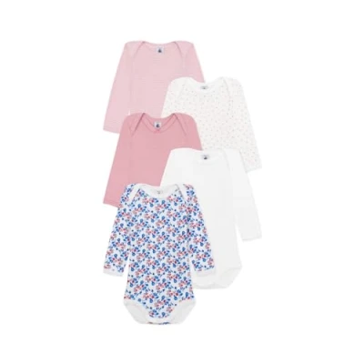 Abbildung von Petit Bateau BÉBÉ Semainier 5 PACK Body für Kinder, Größe: 60, Charme/marshmallow/multicolor/papaye
