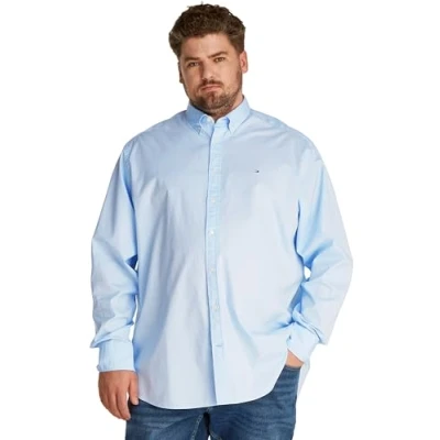Abbildung von Tommy Hilfiger FLEX Solid Shirt Hemd, Herren, Größe: 3XL, Sweet blue