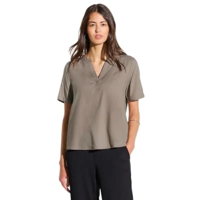 Abbildung von STREET ONE Damen A345525 Bluse in Unifarbe, Vintage Stone, 36