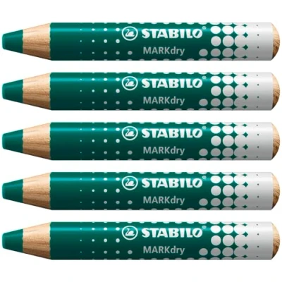 Abbildung von STABILO Whiteboard und Flipchartmarker MARKdry 5er Pack grün