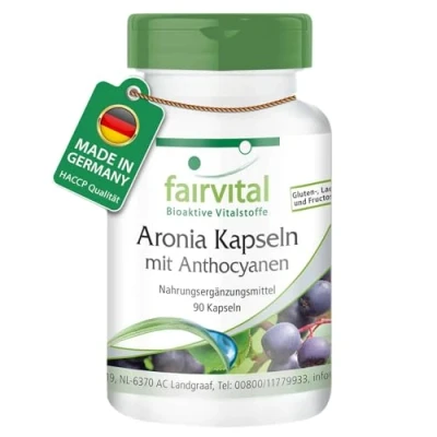 Abbildung von Fairvital Aronia Kapseln 90 HOCHDOSIERT mit 20% Anthocyanen &amp; 45% Polyphenolen VEGAN