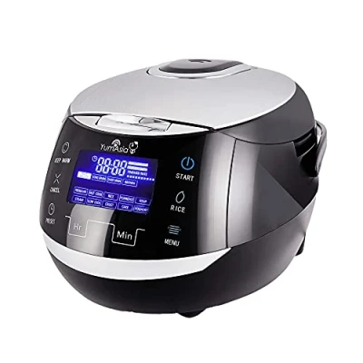 Abbildung von Yum Asia Sakura Reiskocher mit Keramikschale und Advanced Fuzzy Logic (8 Tassen, 1,5 Liter), 6 Reiskochfunktionen, Multikocherfunktionen, Motouch LED Display, 220 240V EU (schwarz silber)