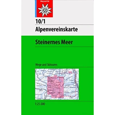 Abbildung von Steinernes Meer: Topographische Karte 1:25.000 mit Wegmarkierungen und Skirouten: Skirouten (Alpenvereinskarten)