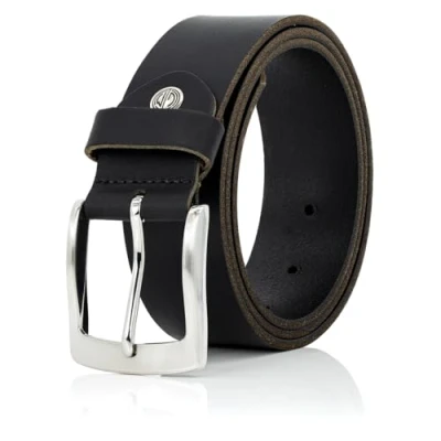 Abbildung von LINDENMANN Leder Gürtel Herren 40 mm breit, Vollrindleder schwarz, Größe/Size:90, Farbe/Color:schwarz