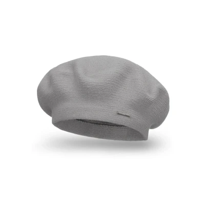 Abbildung von VIVISENCE Damen Baskenmütze Eleganter Wintermütze Warm Und Gemütlich Kopfbedeckung An Winter Herbst Dick Strickmütze, Klassisch Mütze Für Frauen Modell 7005, Hellgrau,Einheitsgröße