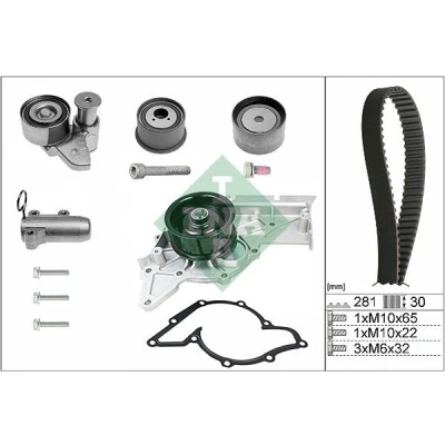 Abbildung von INA 530 0480 30 Wasserpumpe + Zahnriemensatz mit AUDI: A4 B6/B7 Convertible, B6 Avant, B7 Avant