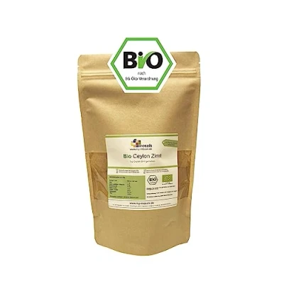 Abbildung von Bio Ceylon Zimt 500g gemahlen Typ Premium Qualität, keimreduziert, glutenfrei, laktosefrei, laborgeprüft, vegan, 100% naturrein, schonend getrocknet und (500g)