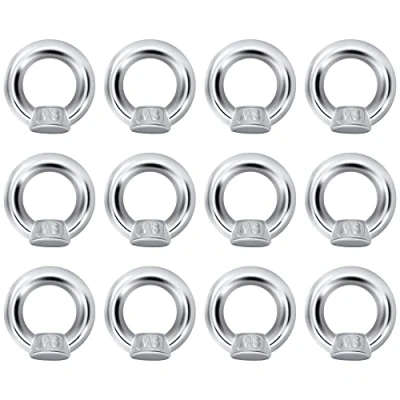 Abbildung von QIMEI SHOP Ringmutter M8 Ringösen Edelstahl Ösenmutter Augenmutter Ringmuttern Hardware Ringförmige zum Heben Zubehör 12 Stück