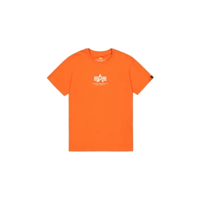Abbildung von Alpha Industries Basic Tshirt print, Herren, Größe: 2XL, Boost orange