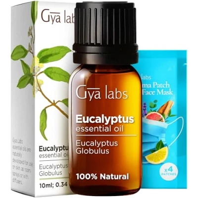 Abbildung von Gya Labs Ätherisches Eukalyptusöl für Diffuser Natürlicher, frischer, kühlender Duft Aromatherapie, Luftbefeuchter, Haut und Kerzenherstellung 100% natürlich (10 ml)