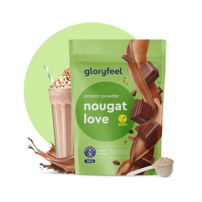 Abbildung von Veganes Proteinpulver Nougat 1kg pflanzliches Eiweiß 33 Portionen mit 22g Protein OHNE Soja Aus Erbsen , Ackerbohnen und Sonnenblumenprotein Pulver 100% vegan &amp; glutenfrei