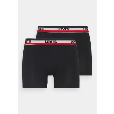 Abbildung von Levi&#039;s LOGO Boxer Brief 2 PACK Panties, Herren, Größe: Small, Black
