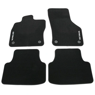 Abbildung von Skoda 5E1061404B Prestige Textil Fußmatten Satz Premium Velours 4X Stoffmatten schwarz mit Octavia Schriftzug