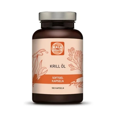 Abbildung von Kala Health Pure Krill 500mg Öl 180 Softgel Kapseln Omega 3,7,9 Reich an EPA, DHA und Astaxanthin Testsieger Hochdosiertes Krillöl