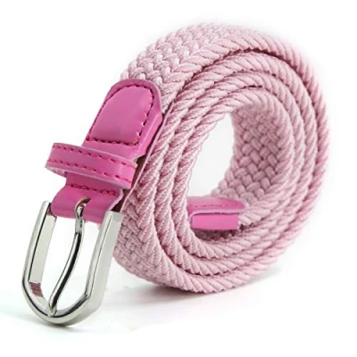 Abbildung von AnJuHoPa Mehrfarbiger elastischer Gürtel für Jungen und Mädchen 2,5 cm breit 80 lang modisch langlebig einfach zu bedienen Rosa