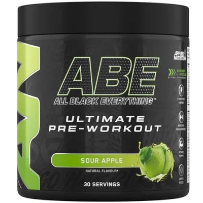Abbildung von Applied Nutrition ABE Pre Workout Pulver Booster für Energie &amp; Leistung mit Citrullin, Kreatin Monohydrat, Beta Alanin (375 g 30 Portionen)(Sour Apple)