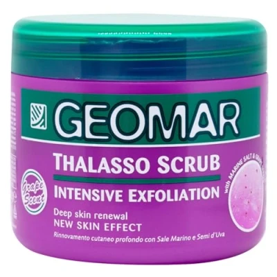 Abbildung von GEOMAR Thalasso Intensives Peeling, Tiefenpeeling, Hauterneuerung, neuer Hauteffekt, mit Meersalz, Traubensamen und Spurenelementen aus dem Toten Meer, hergestellt in Italien, 600 g