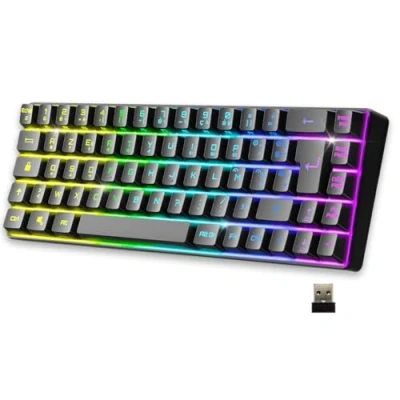 Abbildung von EMPIRE Gaming 2024 Neu K508 Kompakte Kabellose Tastatur (Französisch) Wireless/2.4G/Typ C PS4/PS5/PC/Mac RGB Hintergrundbeleuchtung 23 Anti Ghosting Tasten Schwarz