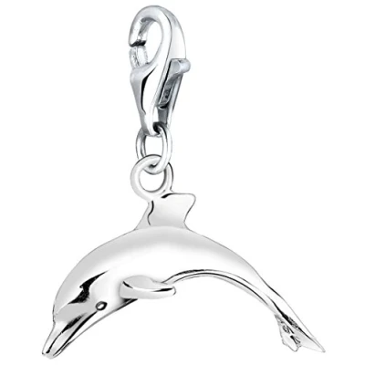 Abbildung von Nenalina Delfin Karabiner Charm Anhänger für Bettelarmband aus 925 Sterling Silber 713012 000
