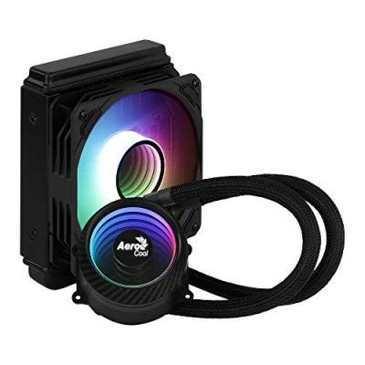 Abbildung von Aerocool MIRAGEL120, Flüssigkühlung CPU ARGB Lüfter 12cm, TDP 200W, Schwarz