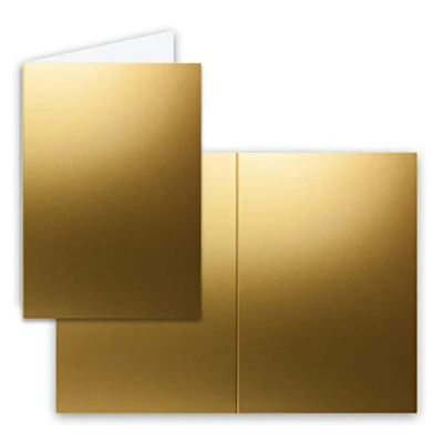 Abbildung von 25x Falt Karten DIN A6 in Gold Metallic Blanko Doppel 250 g/m²