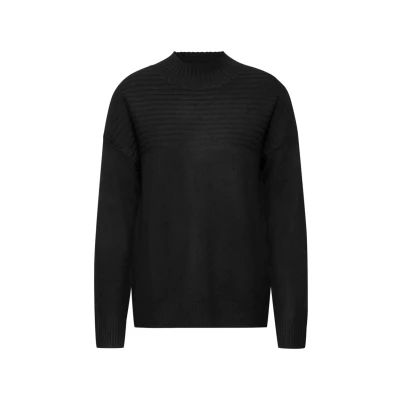 Abbildung von Cecil Strukturmix Strickpullover, Damen, Größe: Large, Schwarz