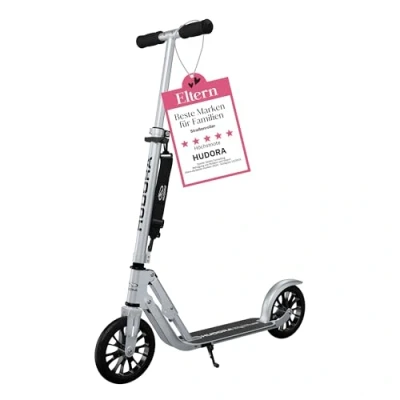 Abbildung von HUDORA BigWheel 205 Scooter Stabiler Aluminium Roller Höhenjustierbarer &amp; zusammenklappbarer Cityroller mit Ständer Sportlicher Kinder Erwachsenenroller für bis zu 100kg