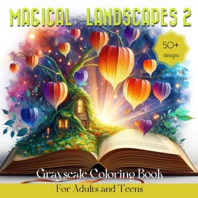 Abbildung von Magical Landscapes 2 Grayscale Coloring Book for Adults and Teens: With Fantasy World &amp; Beautiful Places Inside an Open Magic Relaxation ... (Magical A Little Thing, Band 4)