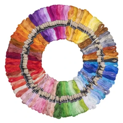 Abbildung von Noa Home Deco Stickgarn Embroidery Floss Multifarben Weicher Polyester Perfekt für Bracelets Stickerei Basteln Crafts Set Arts Kreuzstich, 8m, 6fädig, Threads Nähgarne Häkeln (100 Farben)