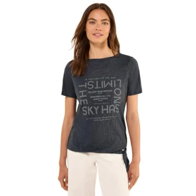 Abbildung von Cecil MIT Schmucksteinen Tshirt print, Damen, Größe: XL, Grau