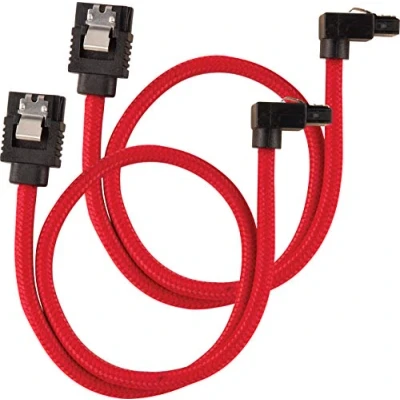 Abbildung von Corsair Premium Sleeved SATA 3 Kabel gewinkelt / gerade (6Gbps, 30 cm 90) Rot