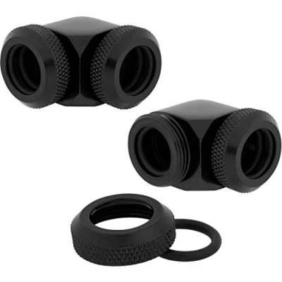 Abbildung von Corsair Hydro X Series XF Hardline 90 Anschluss (AD 12mm, Doppelpack, Messing Gefertigt Haltbarkeit, Hochwertige Beschichtung, Doppel O Ring Kompressionsdichtung) schwarz