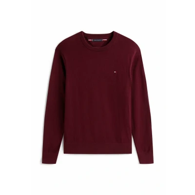 Abbildung von Tommy Hilfiger PIMA CREW NECK Strickpullover, Herren, Größe: XXL, Deep burgundy