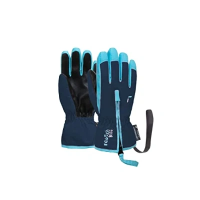 Abbildung von Reusch Unisex Babys Ben Angenehm Warme und Winddichte Skihandschuhe Alltagshandschuhe Babyhandschuhe Schneehandschuhe Zum Schlittenfahren Winter Handschuhe, 4503 Dress Blue/Bachelor Butt, III