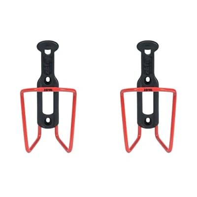 Abbildung von ZEFAL Pack Alu Plast 124 Doppelpack Fahrradflaschenhalter Aluminium Flaschenhalter für alle Arten von Fahrrädern leicht und robust Rot