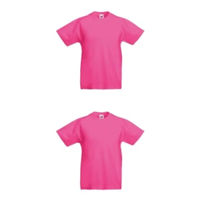 Abbildung von GIDUTEX 2er Pack Kinder Tshirts by Fruit of The Loom Original T Unisex (DE/NL/SE/PL, Numerisch, 152, Regular, 2, Fuchsia)