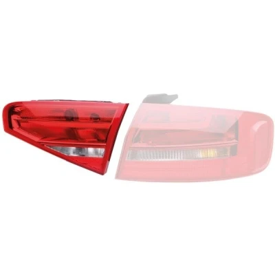 Abbildung von HELLA 2TZ 010 915 101 Rückleuchte rechts innerer Teil P21W, W16W 12 weiß/rot mit Glühlampen Lampenträger AUDI: A4 B8 Saloon