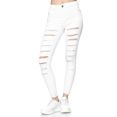 Abbildung von Elara Damen Jeans Destroyed Zerrissen Chunkyrayan YG569 White 40 (L)