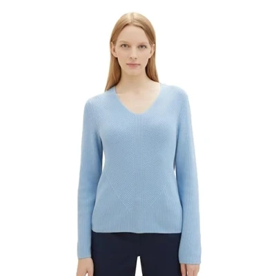 Abbildung von TOM Tailor Strickpullover, Damen, Größe: Large, Light fjord blue