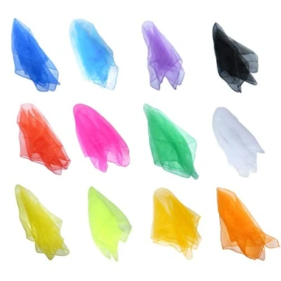 Abbildung von Hoerev Kleine Packung mit 12 Juggling (Tanz) Schals 40cmx40cm Floaty für Leute,12 Gemischt