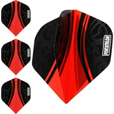 Abbildung von abcdarts Unisex Erwachsene Pentathlon Tribal Dart Flights, Rot, Klassische