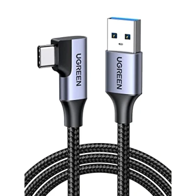 Abbildung von UGREEN USB C Kabel 5 Gbps Ladekabel Winkel 90 Grad auf Typ kompatibel mit Galaxy S23 S22 S10 A73, A72, A53, P30 Lite Mi 10, Note 9 iPhone 15,15 Pro,15 Pro Max(0.5m)