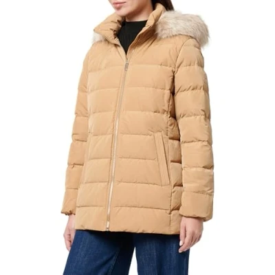 Abbildung von Tommy Hilfiger HERITAGE DOWN TYRA JKT WITH FUR Gerade Damen, Khaki (Classic Khaki), L