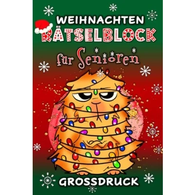 Abbildung von Weihnachten Rätselblock für Senioren Großdruck: Zahlenrätsel Buchstabenquiz Zahlensuche Sudokus Kakuro Labyrinthe Nanogramme